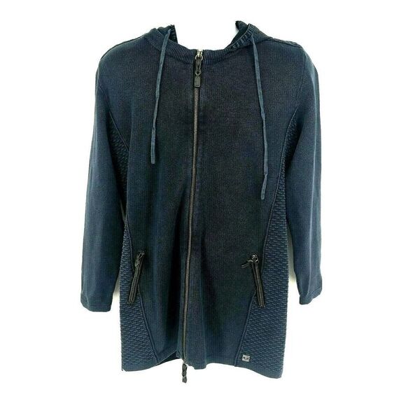 Piece of Blue Hooded Sweater Jacket Blue - Picture 1 of 12